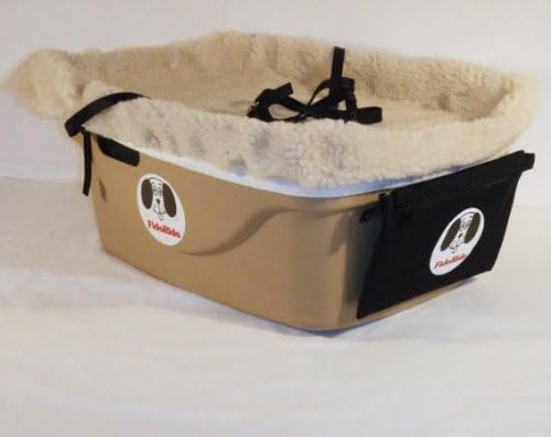 1 Seater Dog Car Seat Finish: Tan, Lining Color: Sherpa Beige, Harness Size: Small
