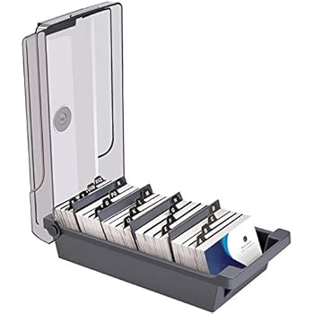 MaxGear Business Card Holder Business Card Box Business Card File Business Card Storage Business Index Card Organizer, Capacity: 500 Cards, Card Size: 2.2 x 3.6 inches, 4 Divider Boards & A-Z Guides