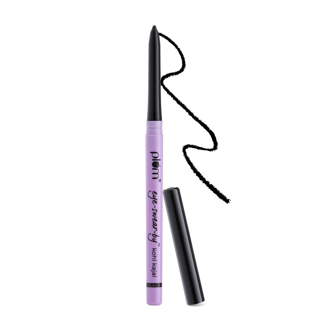 Plum Eye-Swear-By Kohl Kajal | Kajal Pencil | Matte Finish | Smudge Proof & Waterproof | Makeup (Deep Black, Pack Of 1)