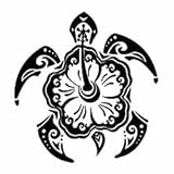 Hibiscus Turtle Temporary Tattoo