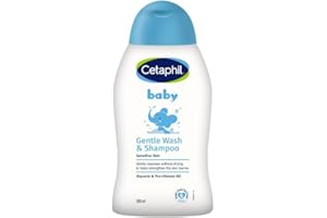 CETAPHIL® Baby Baño Líquido Rostro, Cuerpo y Cabello 300 ml – Limpieza gentil e hidratación sin resecar la Piel, Ayuda a Fortalecer la Barrera Cutanea de la Piel del Bebé