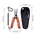 RUNCL Fishing Pliers S1, Needle Nose Pliers - Braid Cutter, Hook Remover, Split Ring Opener, Weights Crimper, Bait/Weight Tuner, Fish Gripper - Kayak Fishing Ice Fishing Saltwater&Freshwater (Orange)
