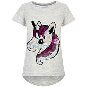 Kmisso Meisjes T-shirt omkeerbare pailletten 30060