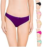 Nabtos Womens Underwear Sexy Cotton Bikini Plain Panties for Women (Pack of 6) (Medium/6, all 6 colors)