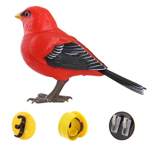 semofcen Electric Singing Chirping Bird Toy Artificial Bird Toy Realistic Chirping and Motion Cute Interactive Bird Toy Simulation Bird Toys for Kids Electric Desk Pets Battery-Operated Desk Room