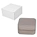YAPISHI Travel Jewelry Case for Girls Women, Portable Storage Jewelry Box with Makeup Mirror, Small Jewelry Organizer for Earrings Necklace Rings Bracelet Watch Cosmetic, Leatherette Grey Display Case