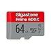 Gigastone 64GB Micro SD Card, Gaming Plus, Nintendo-Switch Compatible, High Speed 90MB/s, 4K UHD Video Recording, Micro SDXC UHS-I A1 V30 U1 Class 10