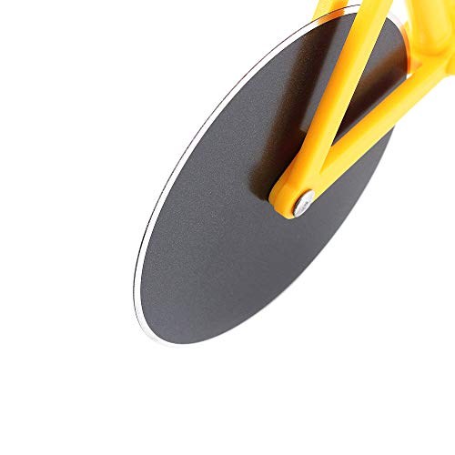 ShawFly Fiets Pizza Cutter RVS Roller Pizza Cutter, met Scherp Blade, Creatieve Keuken Gereedschap (Geel) - Afbeelding 8