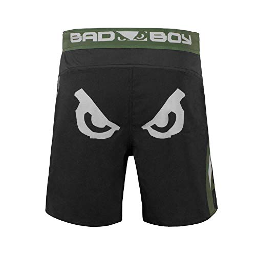 Bad Boy Pro Series Training Fight Shorts Bamboo Fabric Competition MMA Mixed Martial Arts Fitness Workout Black/Green - X-Small