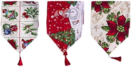 Minzhi Christmas Tassel Table Runner Dinner Parties Restaurant Wedding Party Home Decorations Xmas Tablecloth,Color 2,180 * 34cm