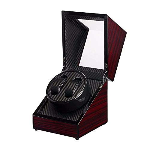 EUQKKWLOY Winder Automatic Winder Box Double Winder, Extremely Silent Motor, Wood Shell Piano Paint Exterior,Fit Lady and Man Watches Winder Winder