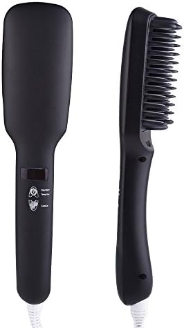 Hair Straightener Brush, Anion instant Magic Silky Straight Hair Styling, Anti Scald Anti Static Ceramic Heating Detangling Hair (Black)