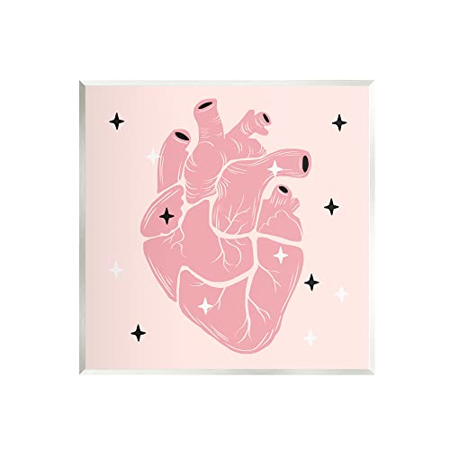 Stupell Industries Pink Goth Anatomical Heart Wall Plaque Art, Design by Ziwei…