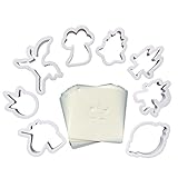 (Set of 16-Pack) Unicorn Cookie Cutter Fondant Mold Set, 8 DIY Cookie Cupcake Cake Fondant Decorating Molds,with 8 Unicorn Printing Mold For Baby Shower Wedding Party Supplies Favors (A)