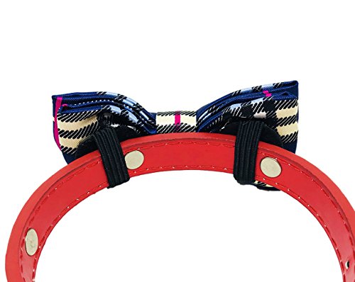 PET SHOW Pet Small Dogs Collar Attachment Bow Ties Puppies Cats Collar Charms Accessories Slides Bowties for Birthday Wedding Parties Assorted A Style Assorted Plaid Dot Styles Pack of 10 - Thumbnail 3
