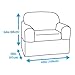 Maytex Reeves Stretch 2 Piece Arm Chair Furniture Cover Slipcover, Natural White