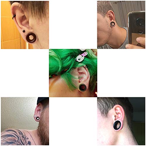ZS Vintage Natural Brown Wood Organic Ear Tunnel Plugs Stretcher Gauges for Men and Women (Gauge=5/8"(16mm))