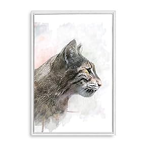 Framed Canvas Home Artwork Decoration Animal Portrait Canvas Wall Art for Living Room, Bedroom - 16x24 inches