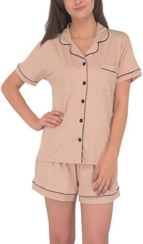 VDRNY Women's Sleepwear 2 Pc Short Sleeve Pajama Notch Collar Shorts Set/Pajama