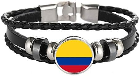 YouMiYa 2018 World Cup Faux Leather Cuff Bracelet National Flag Punk Jewelry