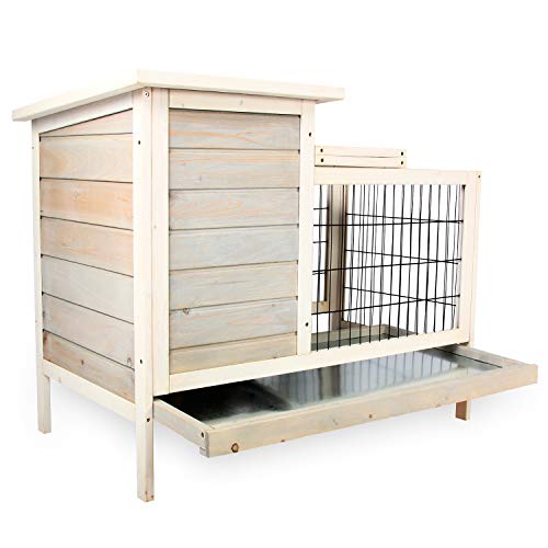 Scurrty Wooden Rabbit Hutch for Outdoor Indoor with 2 Story Bunny Cage Pet House for Guinea Pig Chick Hamster