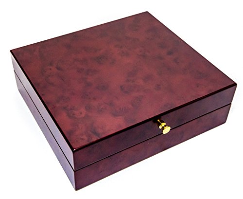 Bello Games New York, Inc. Greenwich Avenue Deluxe Burl Finished Men's Valet Jewelry Chest