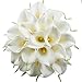 Luyue 20 Pcs White Fake Calla Lily Artificial Flowers Bridal Wedding Bouquet Latex Real Touch Flower Home Kitchen Office Decor