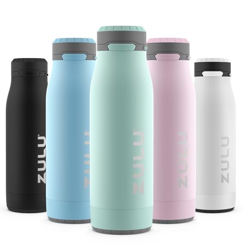 Zulu Ace 18oz Vacuum Insulated Stainless Steel Water Bottle with Chug Spout, Le…