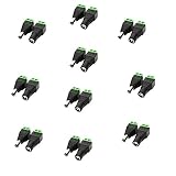 TronicsPros 10 Male + 10 Female 12V DC Power Connector Plug 24V 5.5 x 2.1mm Barrel Jack Adapter Socket DIY Screw Terminal Connector for CCTV Camera, LED Strip Light, DVR, Car Monitor System, etc.