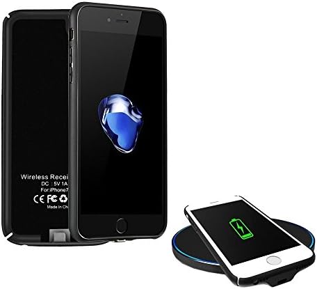 iPhone QI Receiver Case [4.7 inch] Limxems Wireless Charging Receiver Case for iPhone 7 / 6S / 6 with Built-in Lightning Connector (Cable Charging without Case Removal) - Black