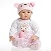 SanyDoll Reborn Doll Baby Newborn Doll 22inch 55cm Magnetic Lifelike Cute Lovely Baby Pink Birthday Gift