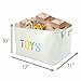 OrganizerLogic Canvas Storage Basket - Large Storage Bin with Handles - Decorative Storage Containers in Beige - 17” x 13” x 10” Woven Fabric Bin (Large)