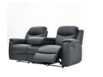 Canapé 3 Places Relax Evasion En Cuir Gris Amazonfr