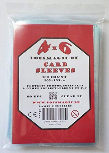 docsmagic.de 100 4 x 6 Soft Sleeves - 105 x 155 mm - Photo Postcards
