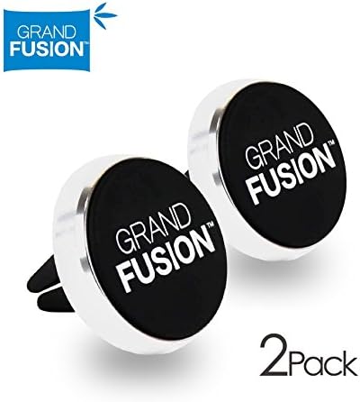 Grand Fusion Magnetic Phone Holder for Car, Car Phone Holder with Air Vent Mount, Phone Mount for Car with High-Strength Magnets and Soft Rubber Tips for Hands-Free Cell Phone Use in Car, Pack of 2