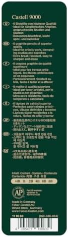 Faber-Castell Castell 9000 Art Set Pencil Green Pack of 6 HB to 8B view 3