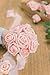 Ling's moment 24pcs Artificial Blush Rose Buds & Petite Roses w/Stem for DIY Wedding Bouquets Boutonnieres Corsages Table Centerpieces Decorations