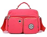 Tiny Chou Lightweight Waterproof Nylon Top-handle Handbag Compact Crossbody Shoulder Bag with Pockets