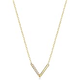 Gelin Diamond Chevron Necklace 10K Solid Gold