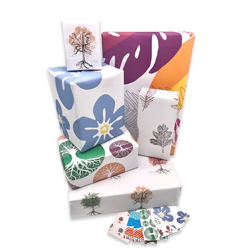 Luxury Wrapping Paper, 6xMulti Pack &Tags,Nature,Modern, Birthday Wrapping Paper, Mum Wrapping Paper