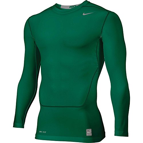 Nike Men's Pro Combat NPC Core 2.0 LS Compression Top Shirt-Dark Green-XL