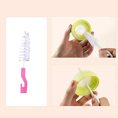 Formemory 7Pcs Baby Bottle Brush Cleaning Set, Multipurpose Water Bottle Cleaner for Baby Feeding Bottle Nipple Straws Pink - Thumbnail 3