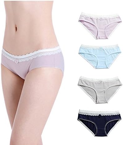 LingCynthia Underwear Women Lace Underwear Hipster Panties Cotton Spandex Beyond Soft Underwear Soft Sexy Lingerie 4 Pack