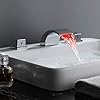 Lovedima Victoria Widespread Waterfall Faucet LED Bathroom Sink Faucet 3-Piece Basin Mixer Tap