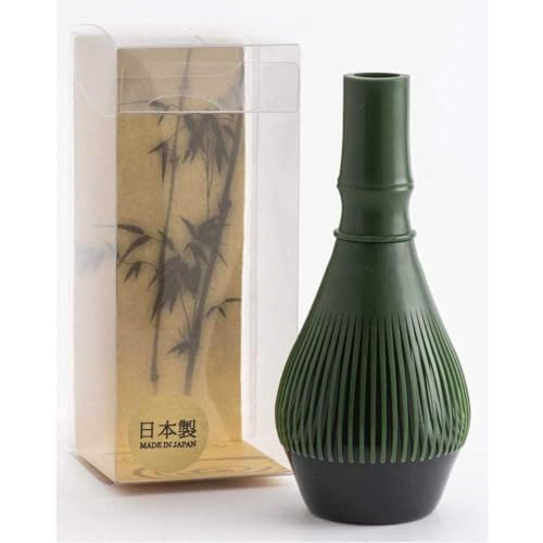Japanese Tea Whisk Made of Resin, Non-breakable Dishwasher Compatible, Made in Japan, Green Bamboo Color