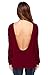 Dreagal Women's O Neck Backless Sexy Long Sleeve T Shirt Blouse