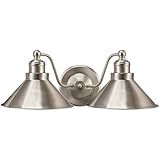 Revel Welton 19" Modern Industrial 2-Light Wall Sconce, Brushed Nickel Finish ()