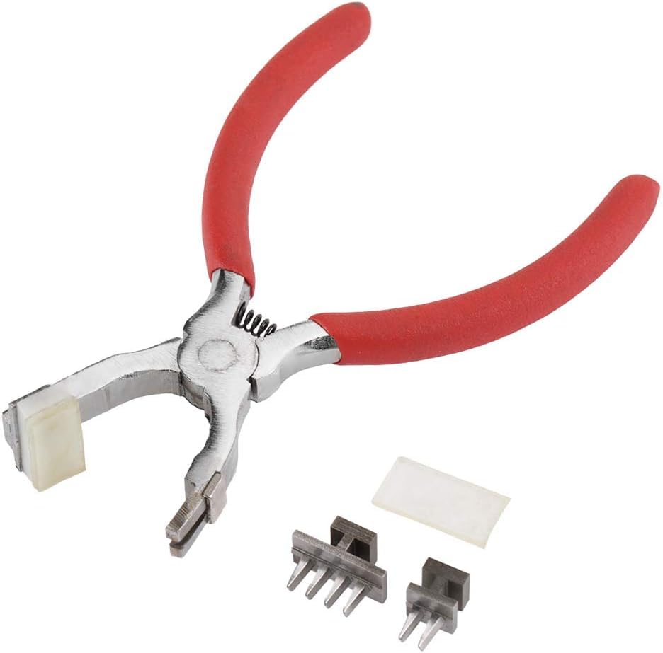 4mm Silent Revolving Heavy Duty Leather Hole Punch Stitching Hand Pliers Leather Craft Tool for Belts, Purses, Watch Bands