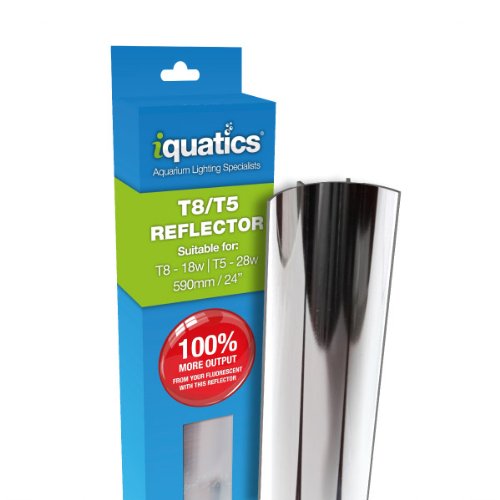 iQuatics T8 Aluminium Reflector-Increased output by up to 100%, 18W Single Pack