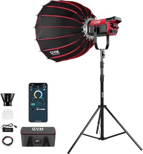 GVM 200W LED Video Light with Softbox, 200W Photography Lighting Kit with Application Control, LED Studio Light Continuous Lighting 2700K-6800K, 45400Lux/1m,